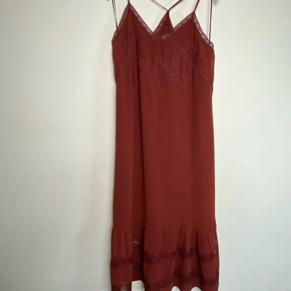 Women's Willow and Clay Chiffon Midi Shift Slip Dress Sz: Medium - Picture 5 of 12